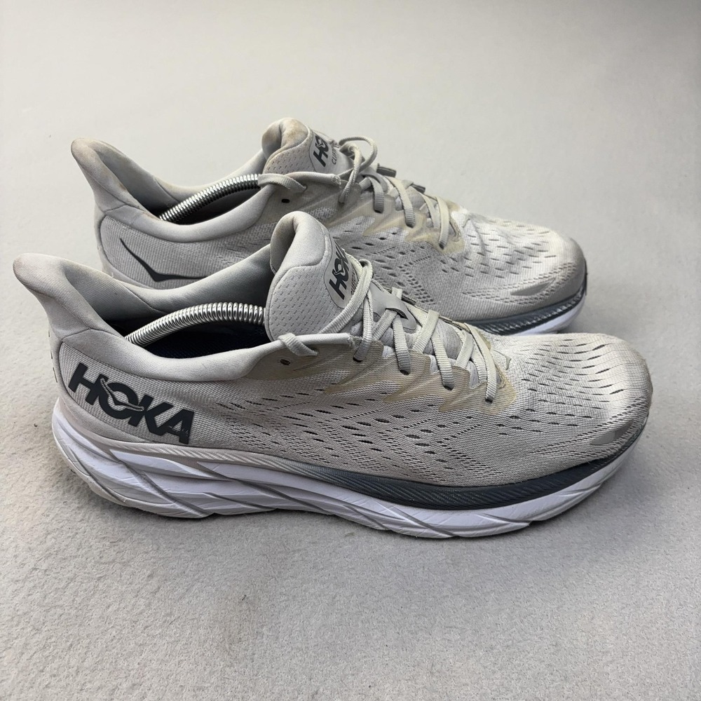 Hoka One One Clifton 8 Running Shoes Mens Size 13 Gray Cushioned 1119393 FNC